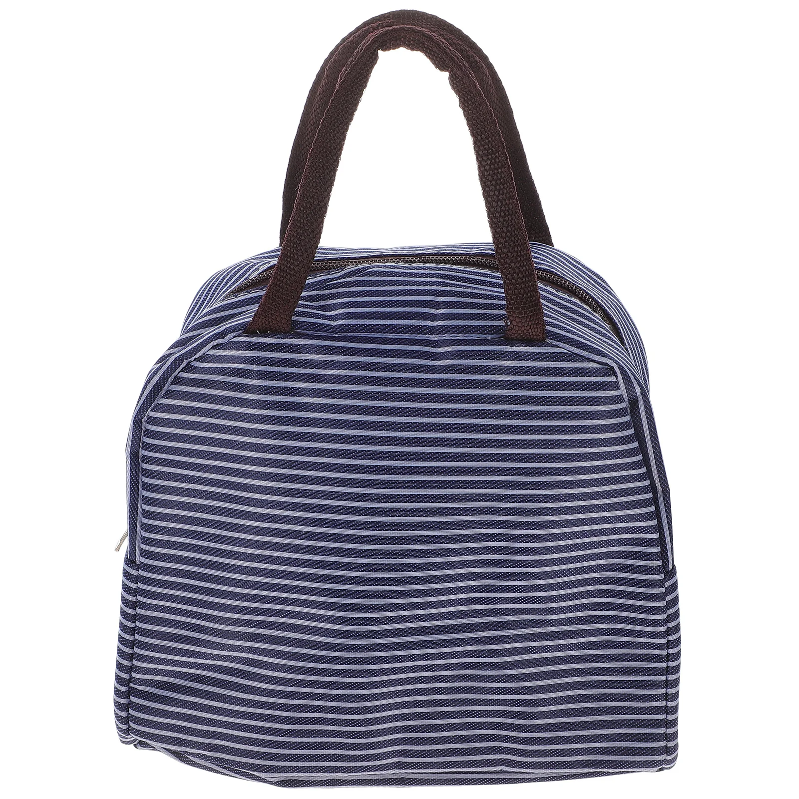 Insulated Lunch Bag Pearl Cotton Foil Liner Striped Design Thermal Tote For Food Storage Travel School Grocery Cooler Bag