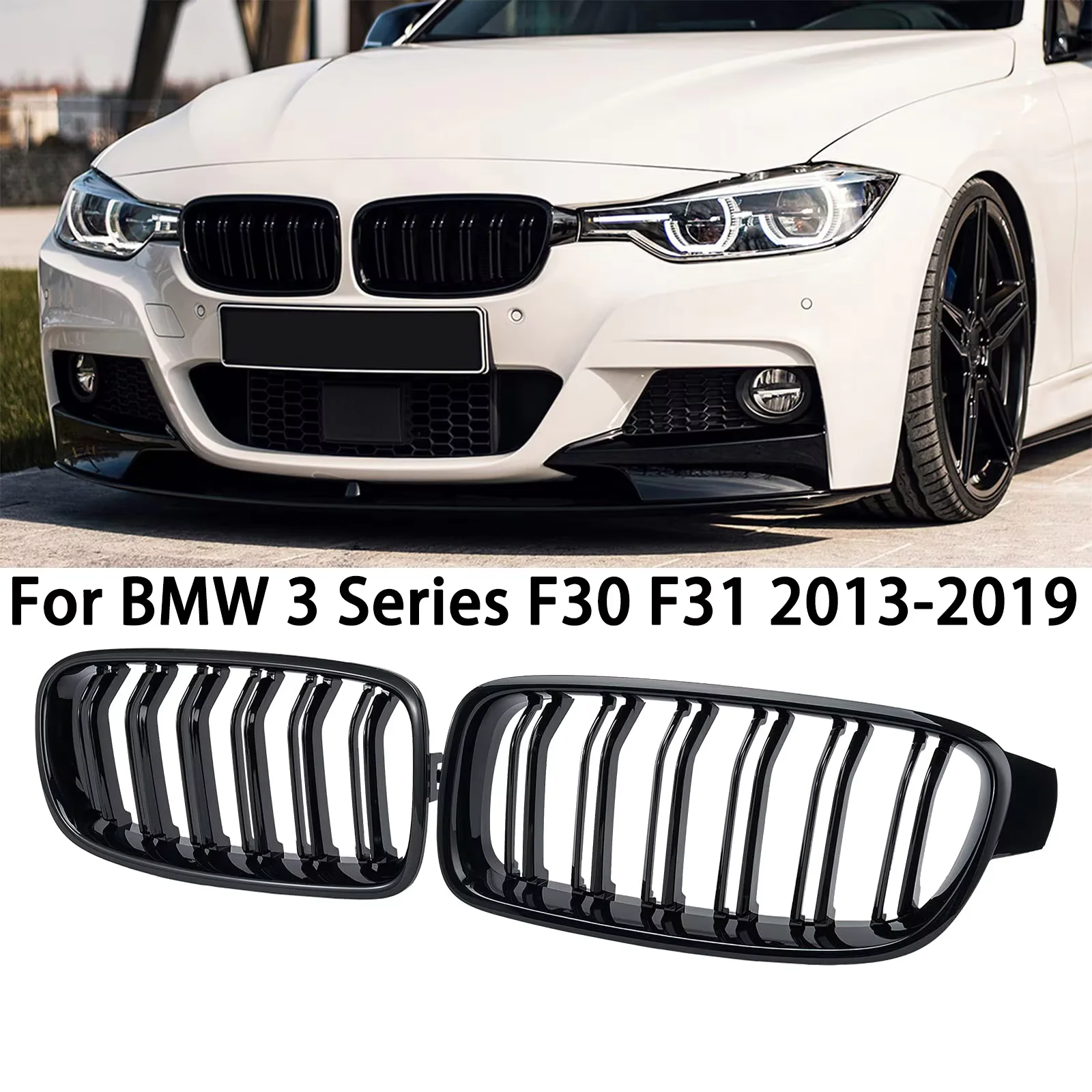 

Решетка радиатора (ноздри) для BMW 3 серии F30 F31 F35 330d 328i 335i 320d 340i, 1 пара, двойные ламели