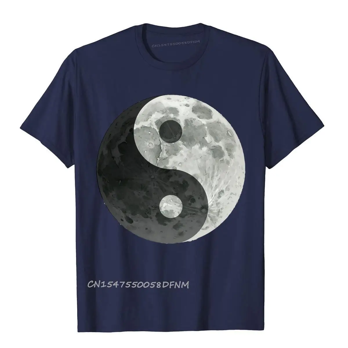 Ying Yang Moon Planets Premium Cotton Men T Shirt Printed On Tops Shirt High Quality Fitness Camisas Hombre