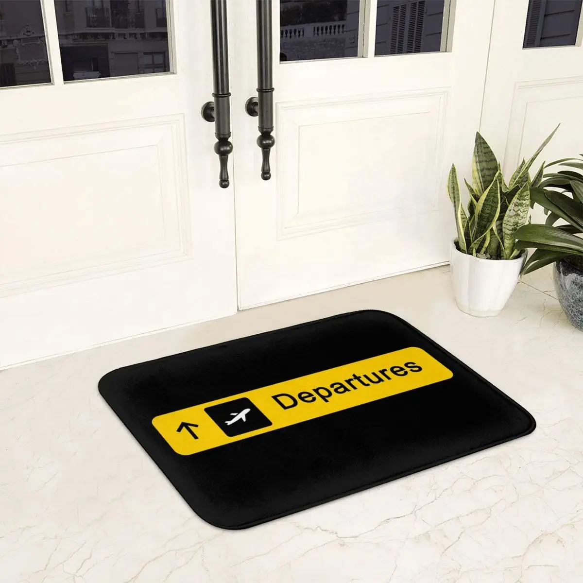 Departures Airport Sign Doormat Non-slip Super Absorbent Bath Mats Home Entrance Rugs Kitchen Living Room Carpet Outdoor Footpad