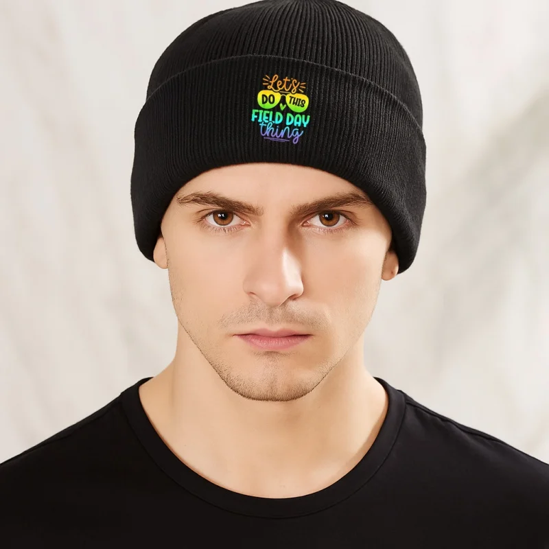 Semplice cartone animato versatile moda lettera stampa autunno inverno caldo cappello lavorato a maglia essenziale cappello lavorato a maglia universale unisex per esterni