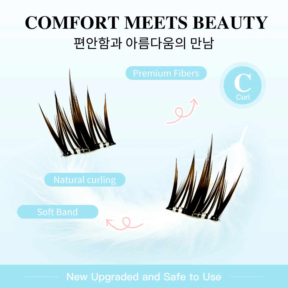 رموش مغناطيسية 72 مجموعة بدون غراء رموش ناعمة طبيعية قابلة لإعادة الاستخدام رموش صناعية رقيق مجعد رقيق للغاية مريح