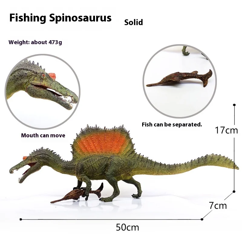 50cm Jurassic Dinosaur Model Simulation Tyrannosaurus Spinosaurus Solid Plastic Model Figure Boys Collection Ornaments