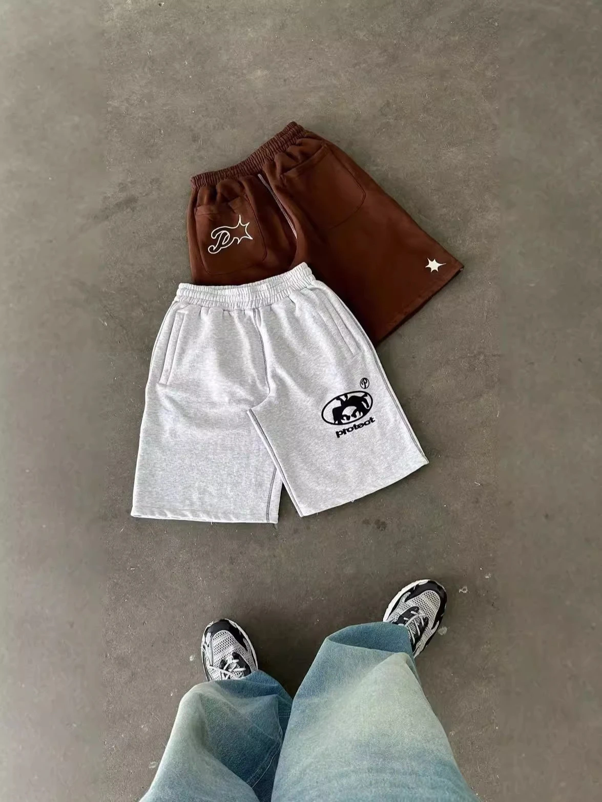 

Шорты в стиле Y2K для уличной моды, спортивные, свободного кроя, из полиэстера, для подростков, на каждый день, с принтом