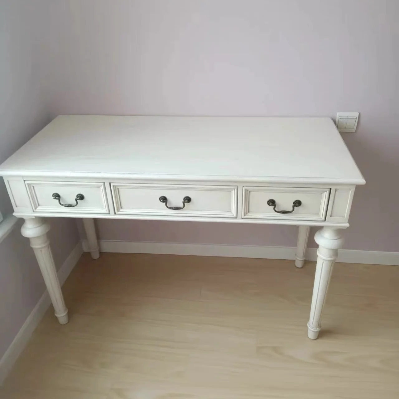 #French Provincial Solid Oak Wood Console Table Handmade Solid Wood Home Furniture for Bedroom and Living Room