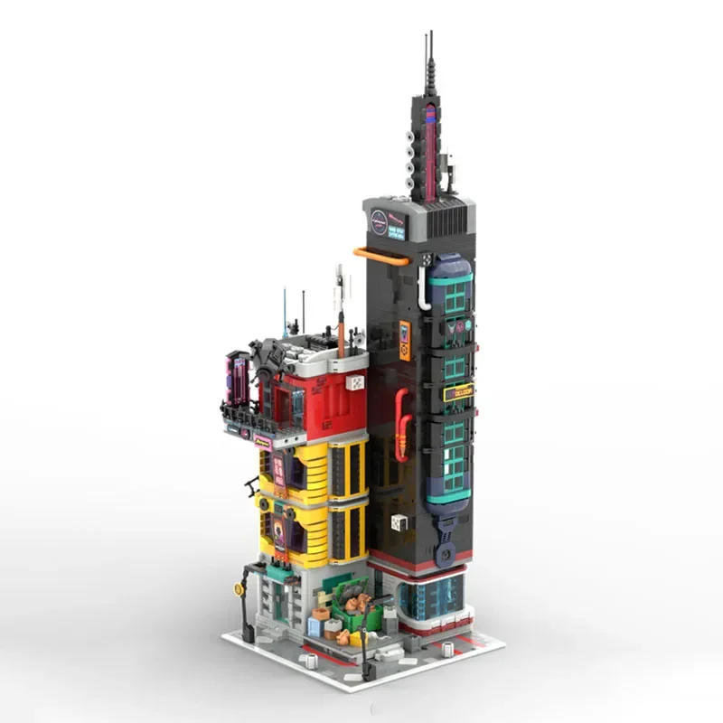 2025 Nuovo Moc Building Block Modello Cyberpunk Future City Modular Building Block Regalo Giocattolo per bambini Set di assemblaggio fai da te