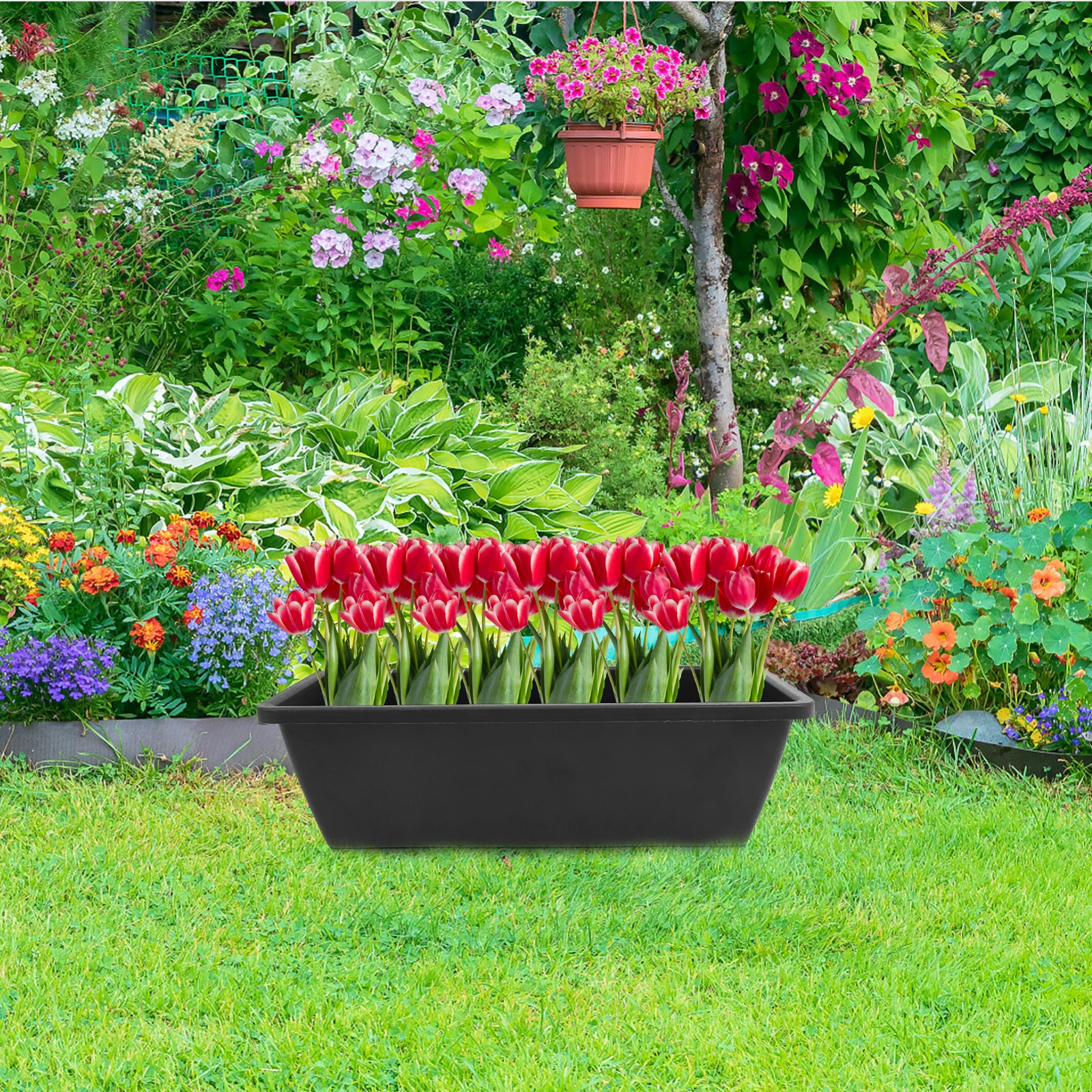 

6 Pcs Planter Rectangular Flower Pot Large Pots Plants Plastic for Planters Outdoor