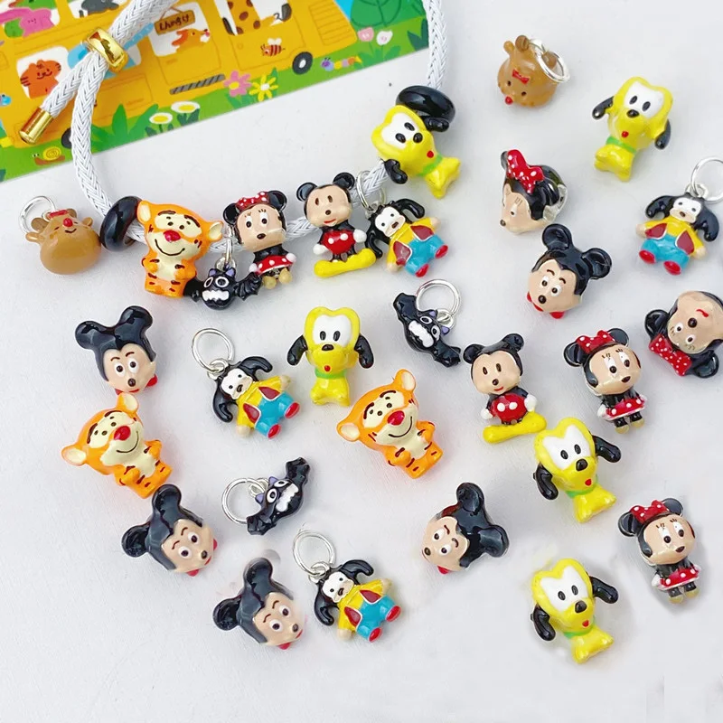 New Miniso Fashion Disney Mickey Minnie Charm Beads Suitable for Original Women's Bracelets Jewelry Accessories Gifts