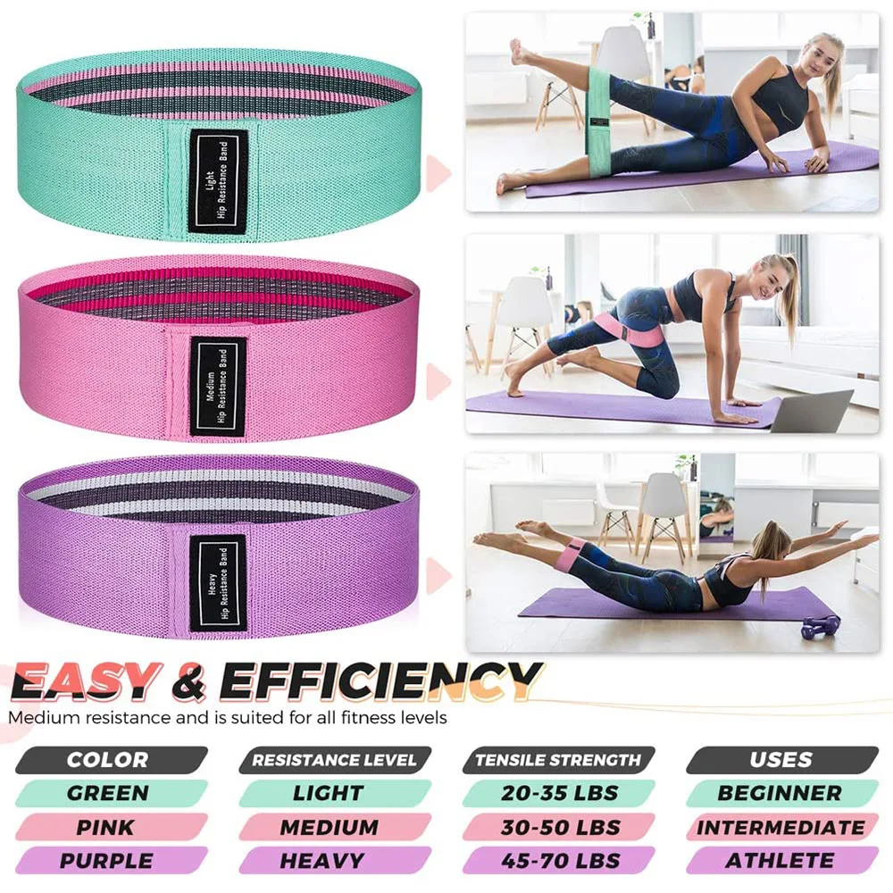 Women\'s Fitness Resistance Band Buttocks Exercise Suitable for Training Hips Leg Elastic Cloth Rubber Bands For Sport Equipment