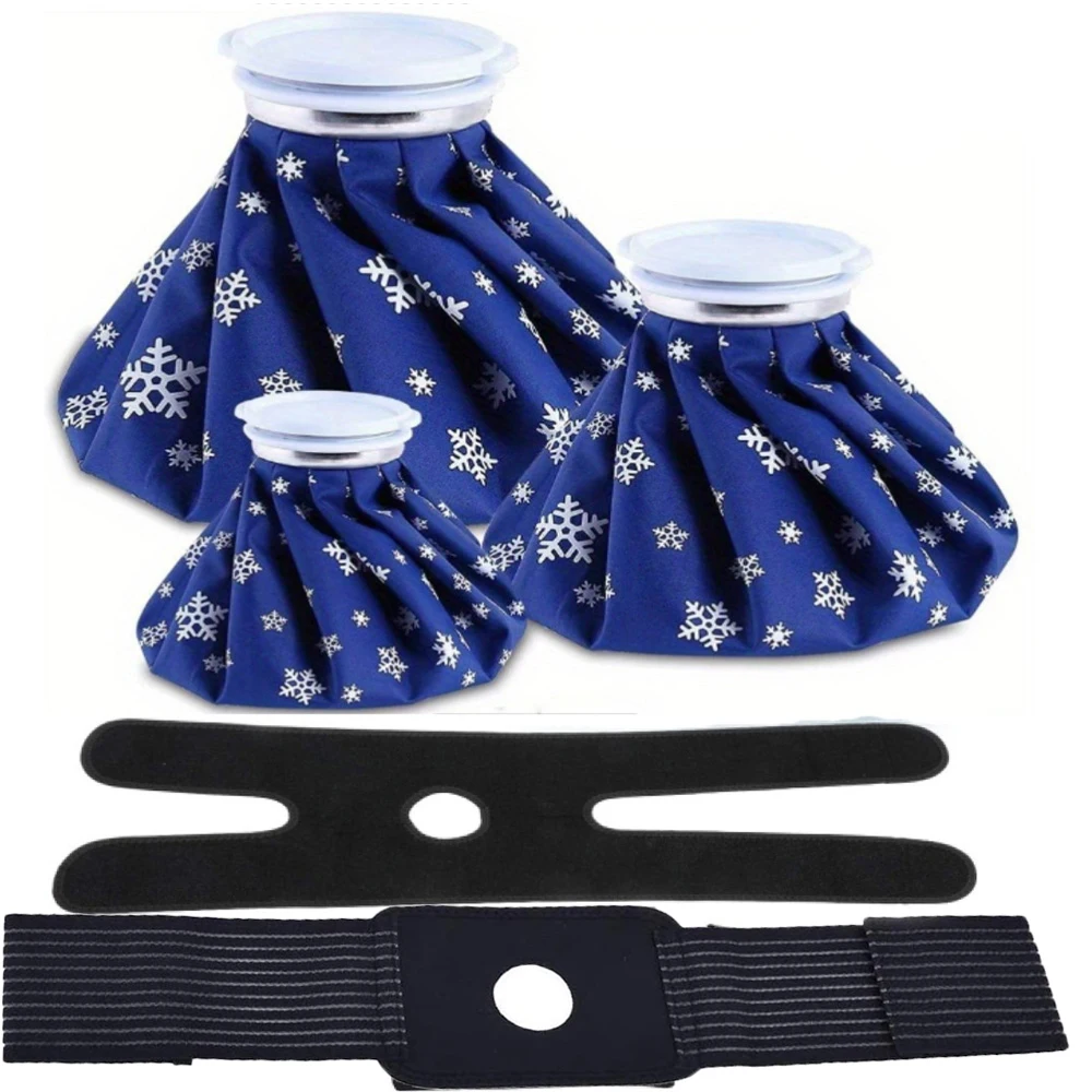 Ice Pack for Injuries Reusable Ice Bags Hot Water Bag for Hot & Cold Therapy and Pain Relief with Cover, No-Leak Elastic Ice Bag
