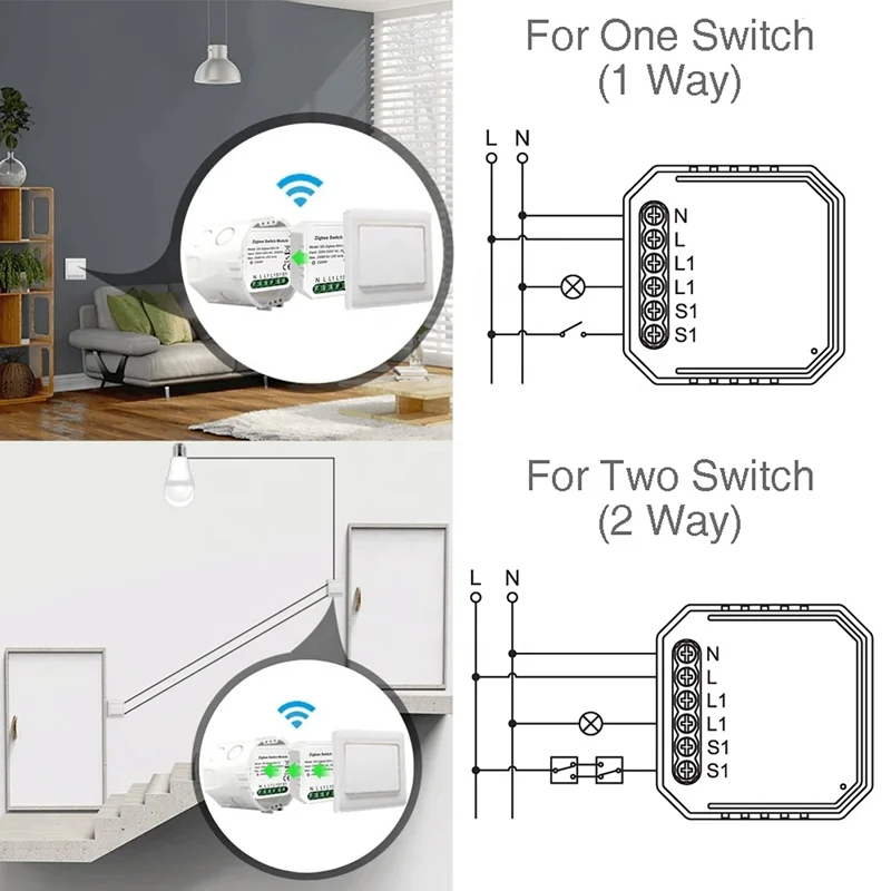 Переключатель ВКЛ/ВЫКЛ Tuya Zigbee, 1/3/4 каналов, мини-переключатель двойного управления, модификация, интеллектуальное приложение life