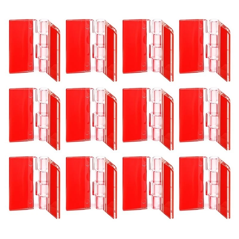 T21C Crystal Clear Self-Adhesive Acrylic Hinges(12Pcs), No-Drill Design 275° Rotation For Jewelry Boxes, Display Cases& DIY