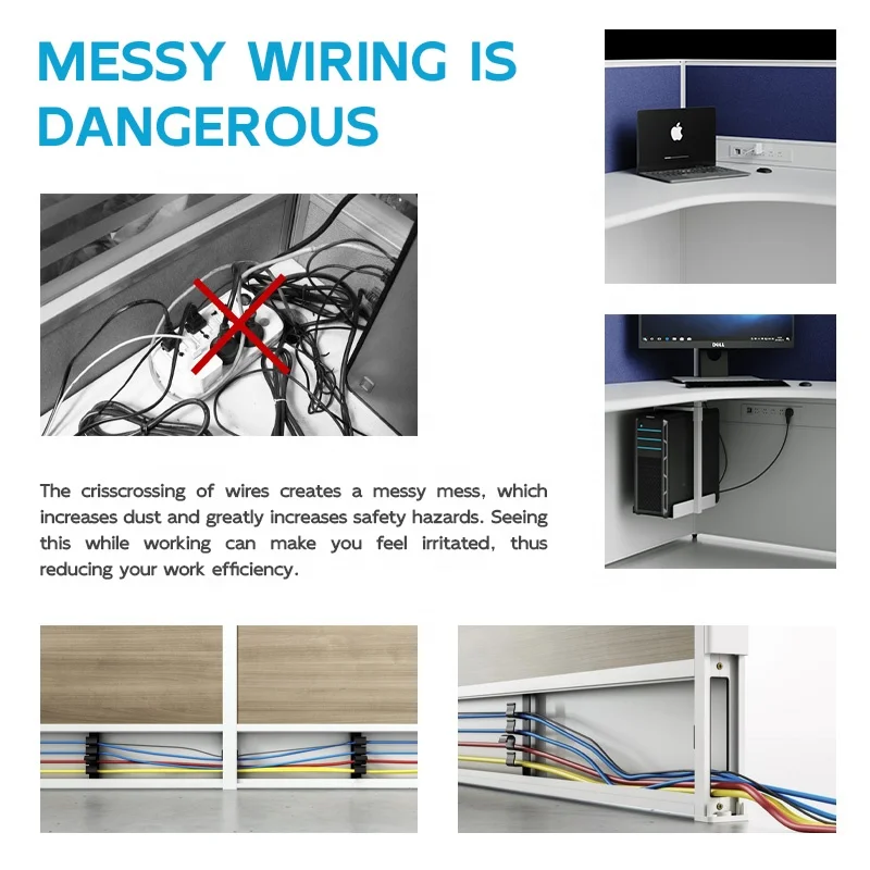 Escritorio de ordenador Modular de estilo moderno, estación de trabajo de oficina de madera con pantalla de cubículo de almacenamiento, muebles de oficina de fábrica