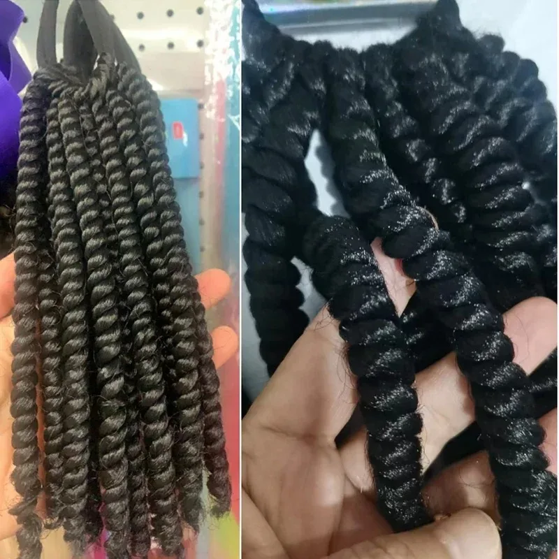 2개입 어린이용 땋은 머리 연장, 구슬 장식 탄성 밴드 포함, 소녀용 비즈 장식 합성 헤어피스, 검정색 가발 액세서리