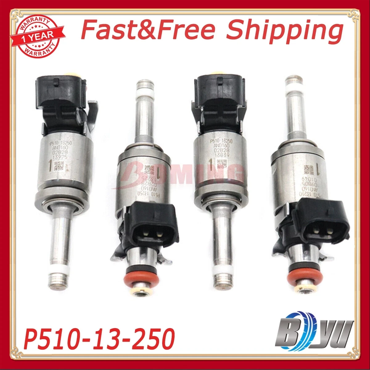 

P510-13-250 New 4PCS Fuel Injectors For Mazda 2 3 MX-5 Europe P51013250