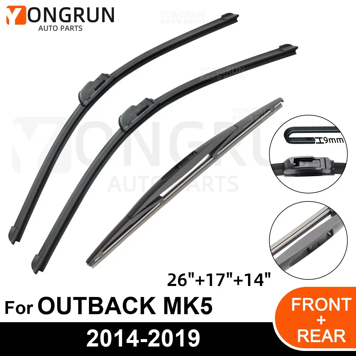 

Car Windshield Windscreen Front Rear Wiper Blade Rubber Accessories For Subaru OUTBACK MK5 26" 17" 14" 2014 -2016 2017 2018 2019