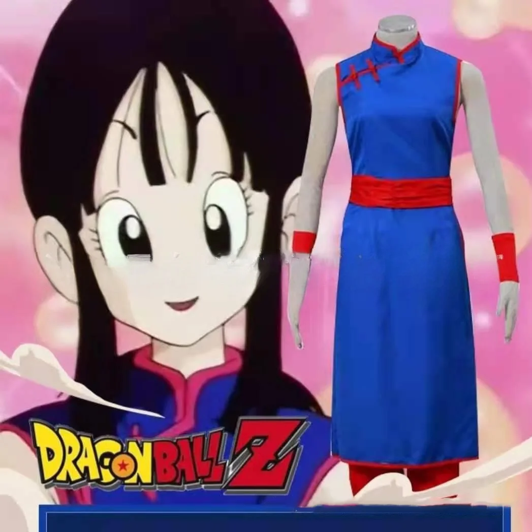 

Dragon Ball Chichi Cosplay Costume Anime cheongsam Full set of combat uniforms Anime performance server Halloween cosplay robe