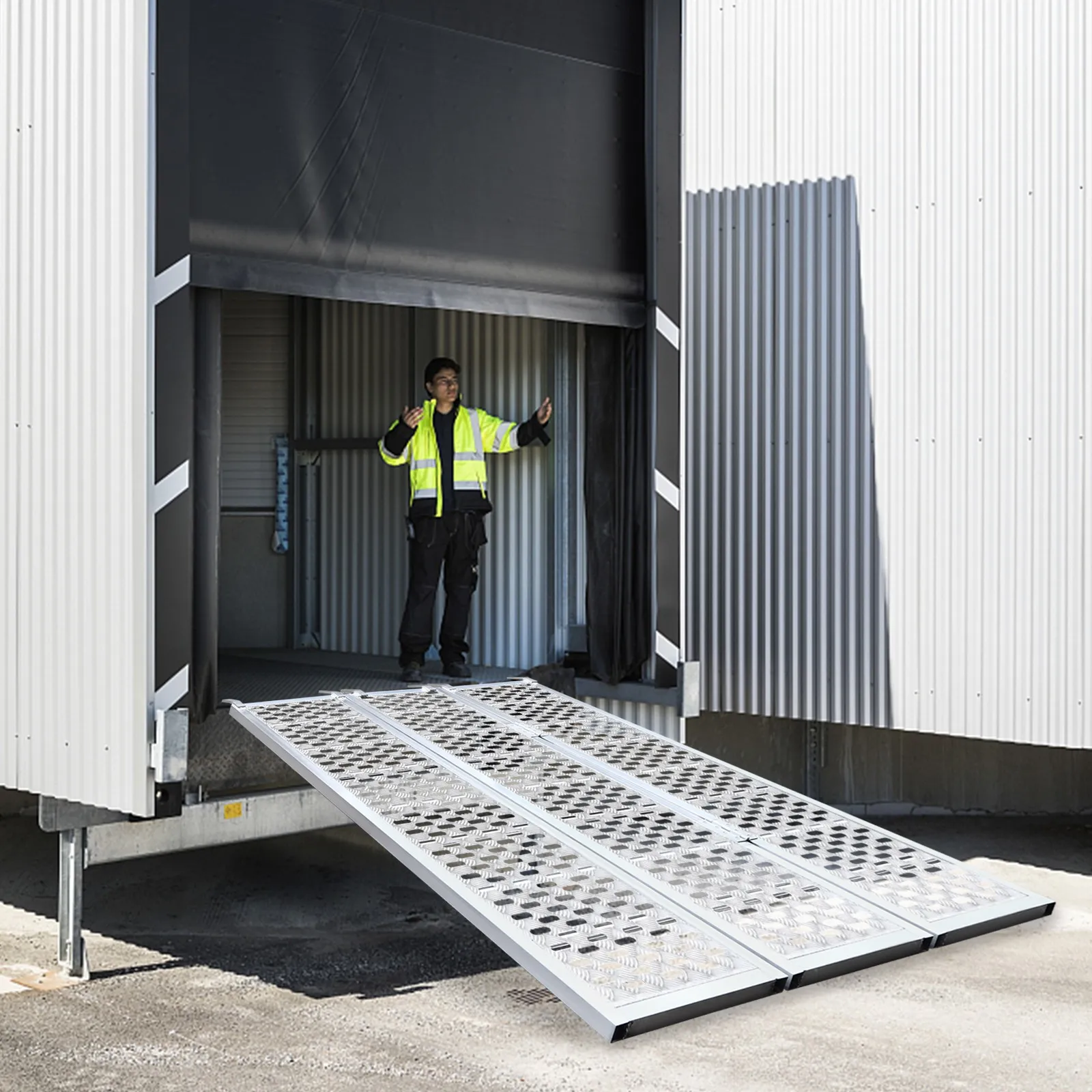 

Folding Aluminum Trailer Ramp 1500LB Capacity Loading Ramps for Motorcycle ATV UTV Trucks