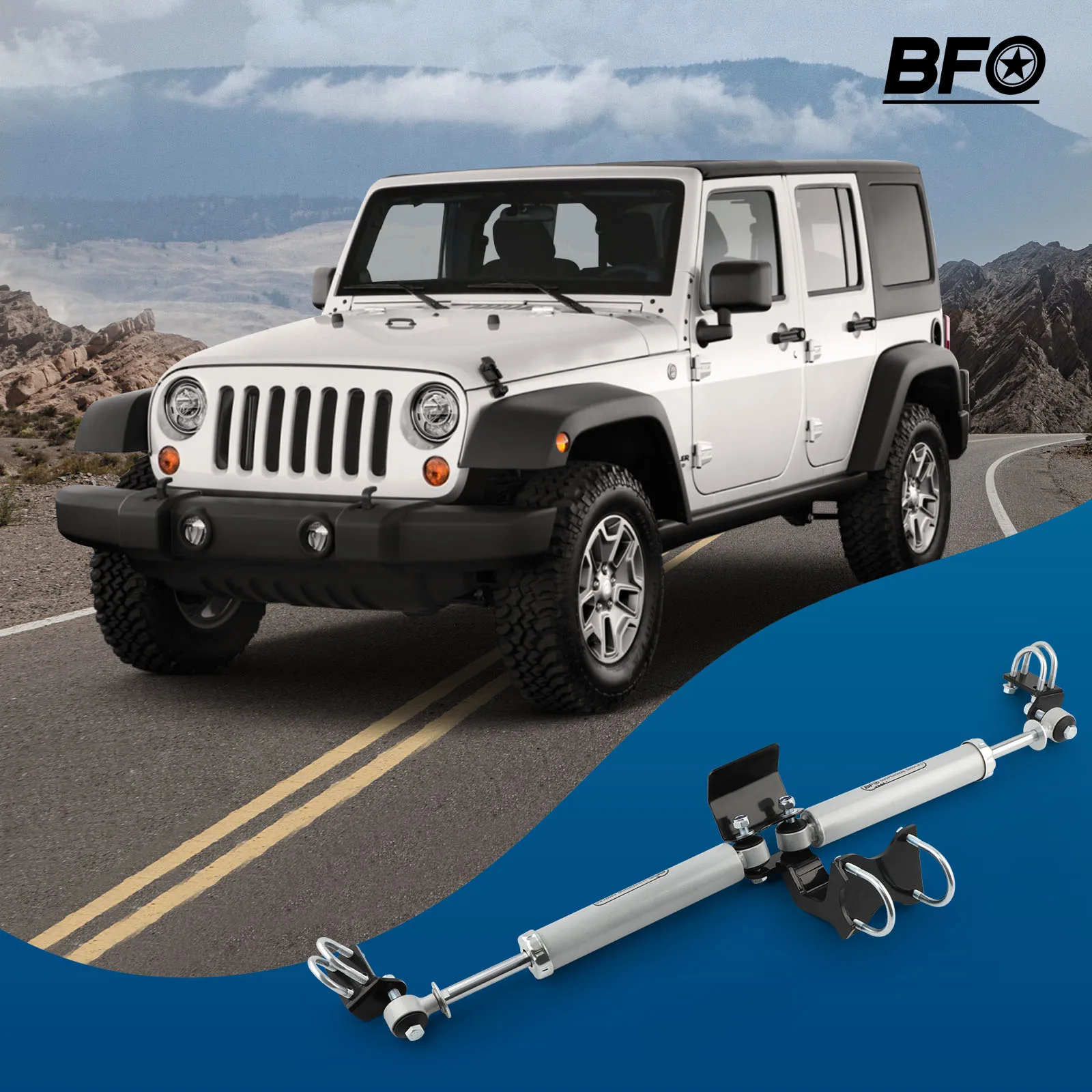 

Steering Stabilizer Dual Kit with lift Fit For Jeep Wrangler (JK) 07-18 2 Door