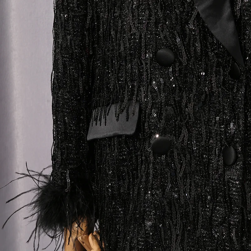 Elegante chaqueta personalizada de calle con retales y borlas para mujer, nuevo abrigo de moda de otoño