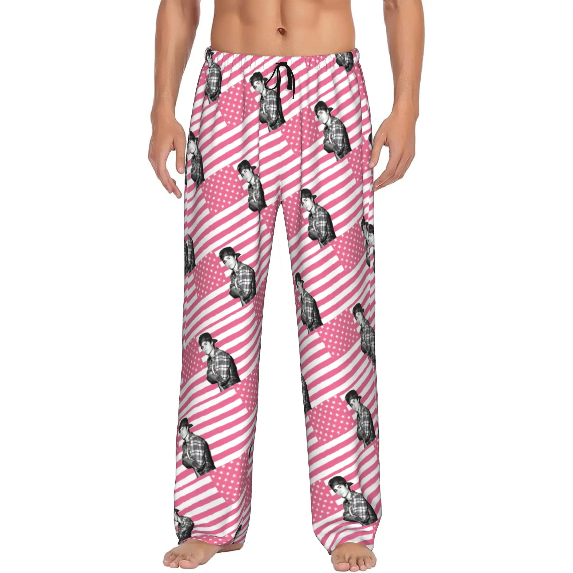 Custom Popular Singe Justin Bieber JBiebs Pajama Pants for Men  Lounge Sleep Stretch Sleepwear Bottoms with Pockets