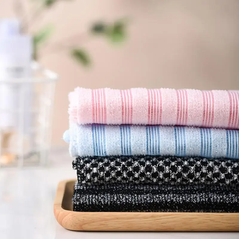 

Bath body back exfoliating towel beauty skin polishing towel bath body scrub stripe design home bath cleaning tool