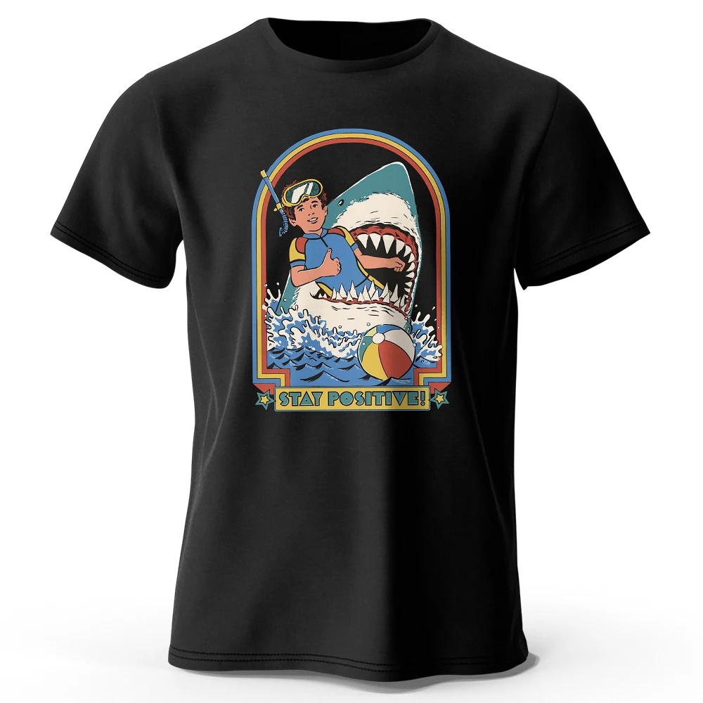 

Fashion Beach Surfing Child T-Shirts Funny Shark Print T Shirt For Men Casual O-neck Short Sleeve Tops Summer Street Loose Tees