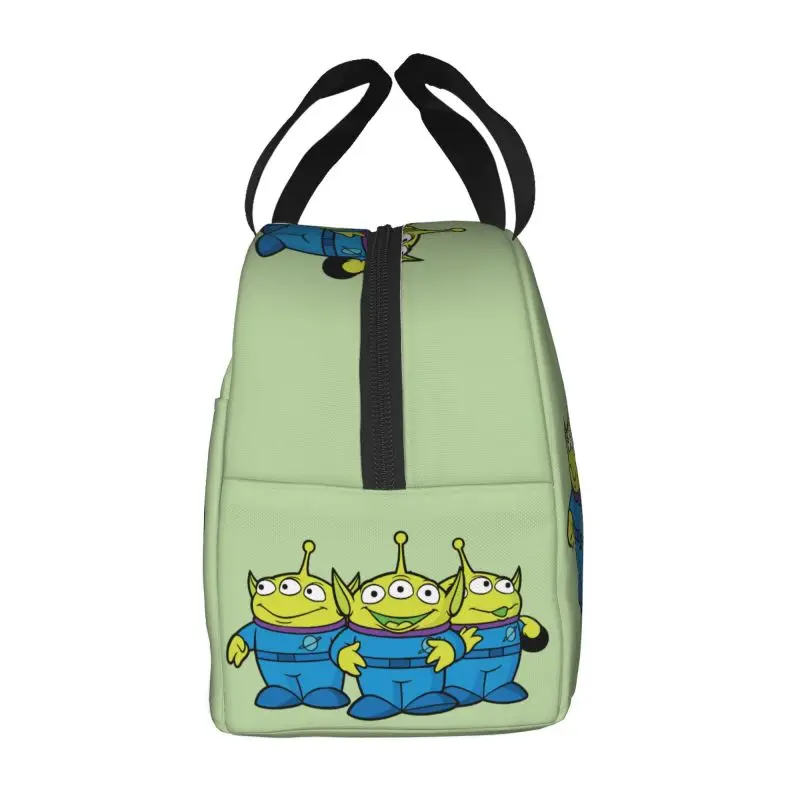 Custom Toy Story Aliens Insulated Lunch Bags per Picnic all\'aperto Anime Manga Portable Cooler Thermal Bento Box Women Kids