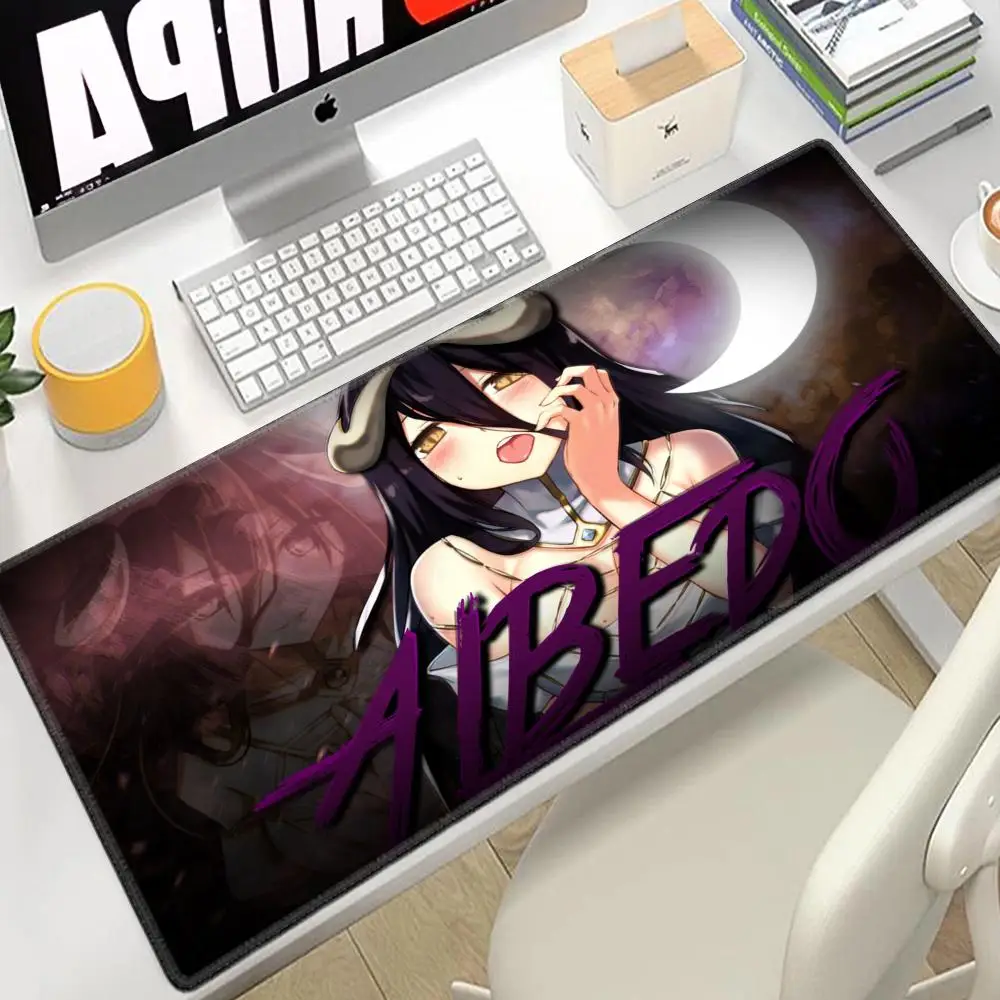 

Albedo Large Mouse Pad Anime Overlord Pc Gamer Cabinet Keyboard Mausepad Computer Gaming Accessories Table Rug Desk Mat Mousepad