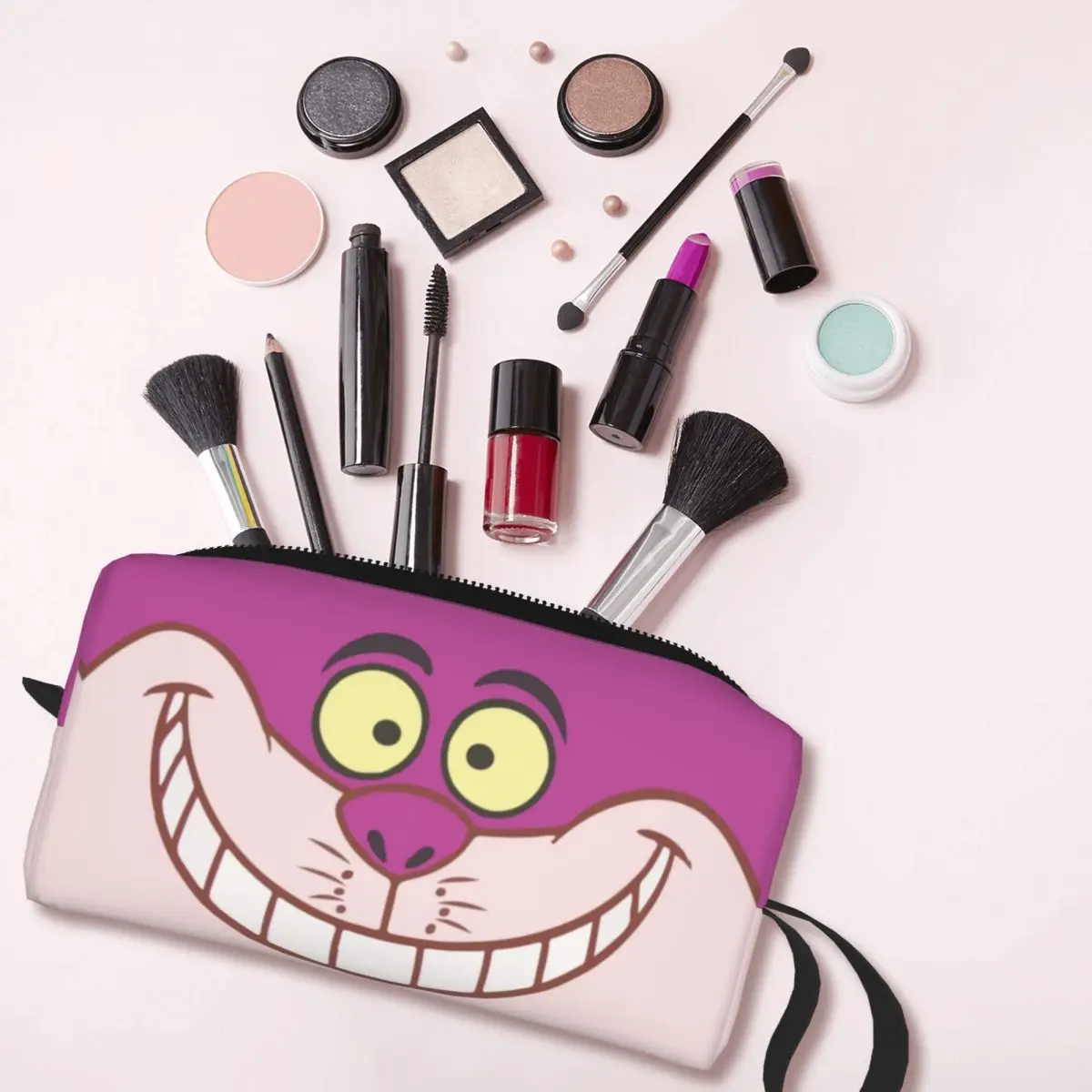 Custom Travel Cheshire Cat Toiletry Bag Fashion Wonderland Cartoon Anime Makeup Cosmetic Organizer Women Storage Dopp Kit Case