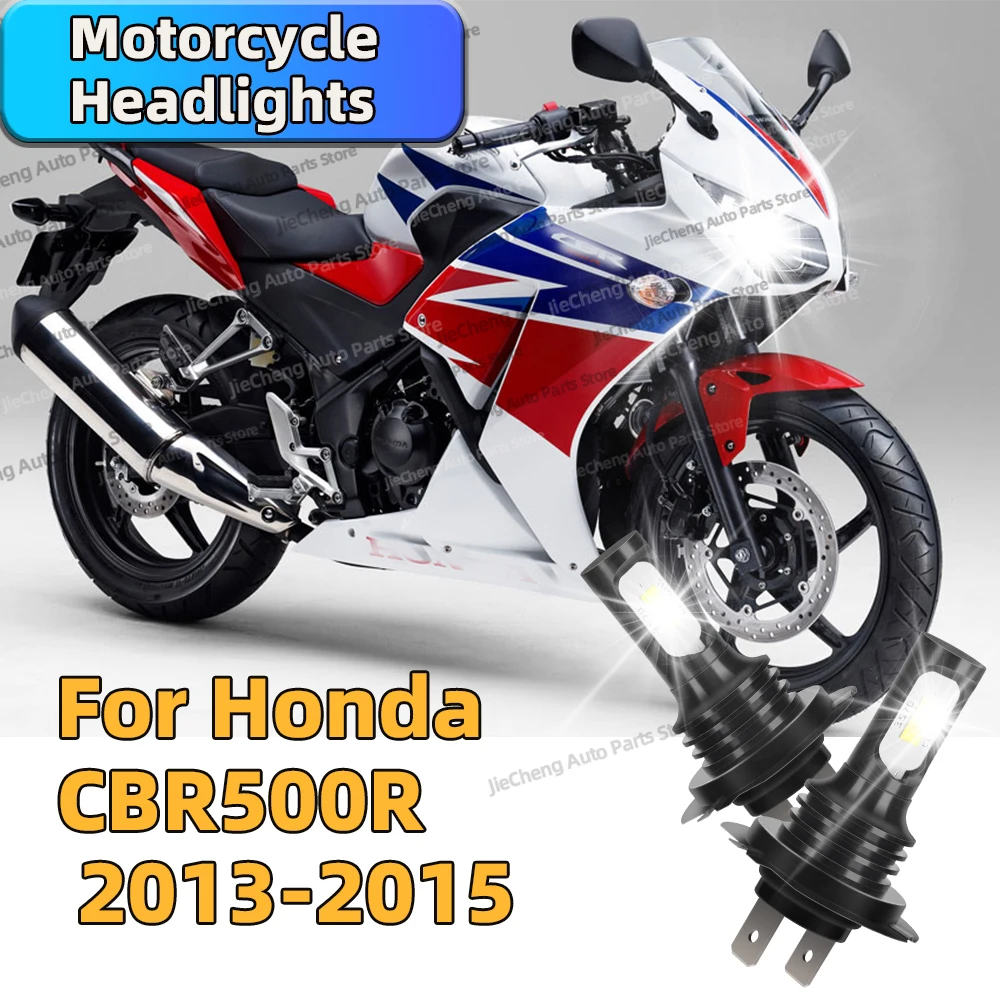 2Pcs Motorcycle H7 Light 12000lm White CSP LED Bulbs Headlight For Honda CBR500R 2013 2014 2015 Plug and Play 6000K White