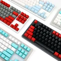 104 Key OEM Backlit Keycaps Set ABS Keycaps Double Shot Cyan White Key Caps for Mx Cherry Gateron Switch Mechanical Keyboard Kit