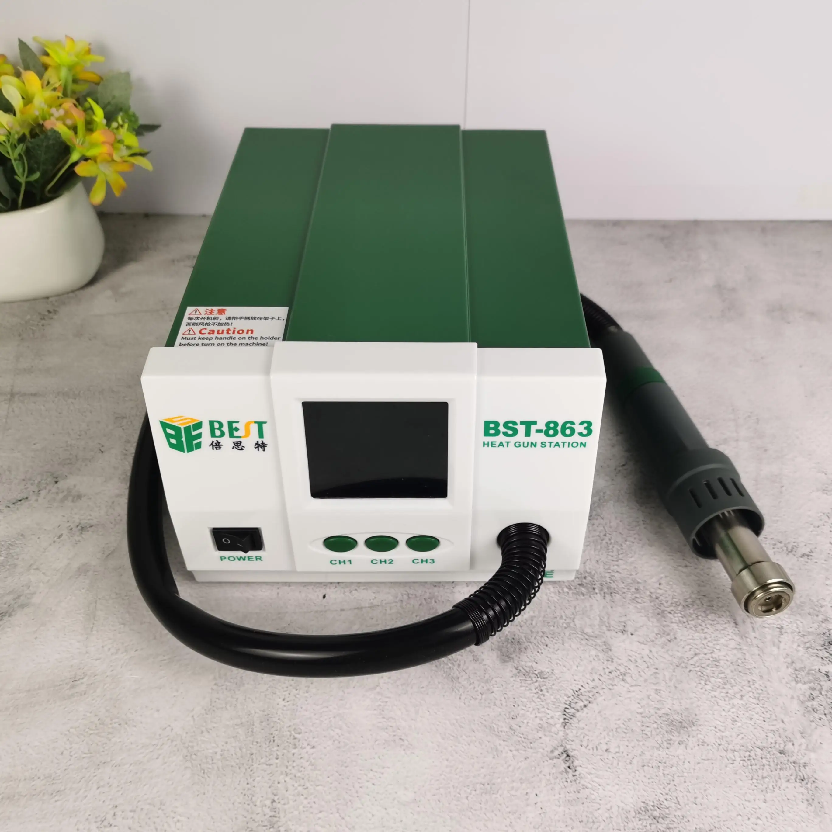 BST-863 Hot Air Gun Desoldering Station Digital Display LCD Touch Thermostat Constant Temperature Anti-static Welding Station