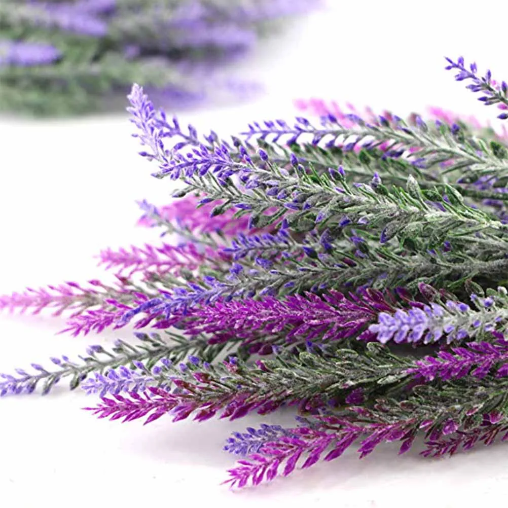 

6 Pcs Artificial Lavender Bouquet Silk Flowers Home Decor Fake Plants Elegant Table Wedding Style Flower Arrangement
