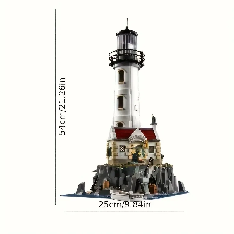 2065pcs 전기 등대 모델 빌딩 블록 모터라이즈드 브릭 어셈블리 어린이 장난감 크리스마스 선물 21335