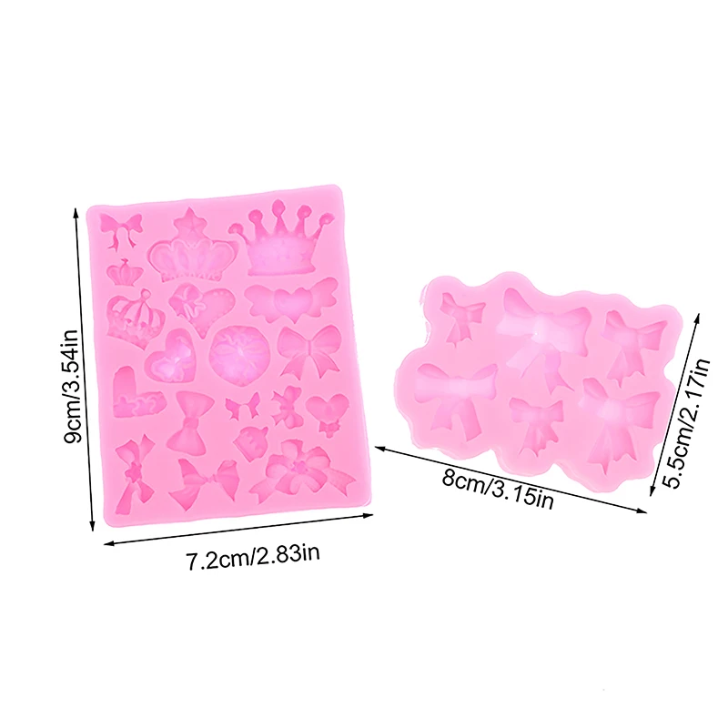 Stampo in Silicone per torta fondente 3D a forma di fiocco a corona per stampi in argilla polimerica fai da te strumento per la decorazione della torta di pasticceria al cioccolato da cucina