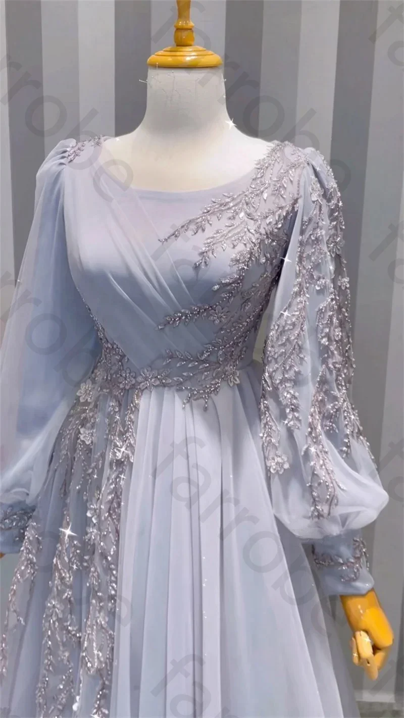 Customized Modest Long Sleeves Prom Dresses Evening Dresses Dubai Long Formal Party Dress Saudi Arabia Prom Party Gown for Women image 4
