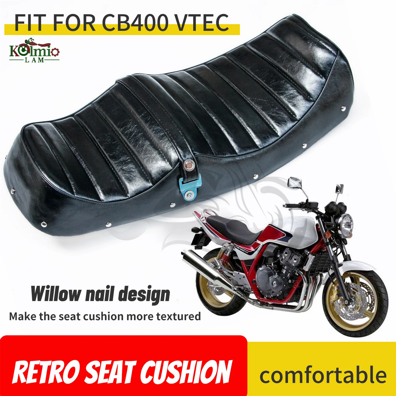 Motorcycle Seat Cushion Vintage Saddle Cafe Racer Fit for 1999 - 2021 Honda CB400 VTEC 1 2  3  4  5