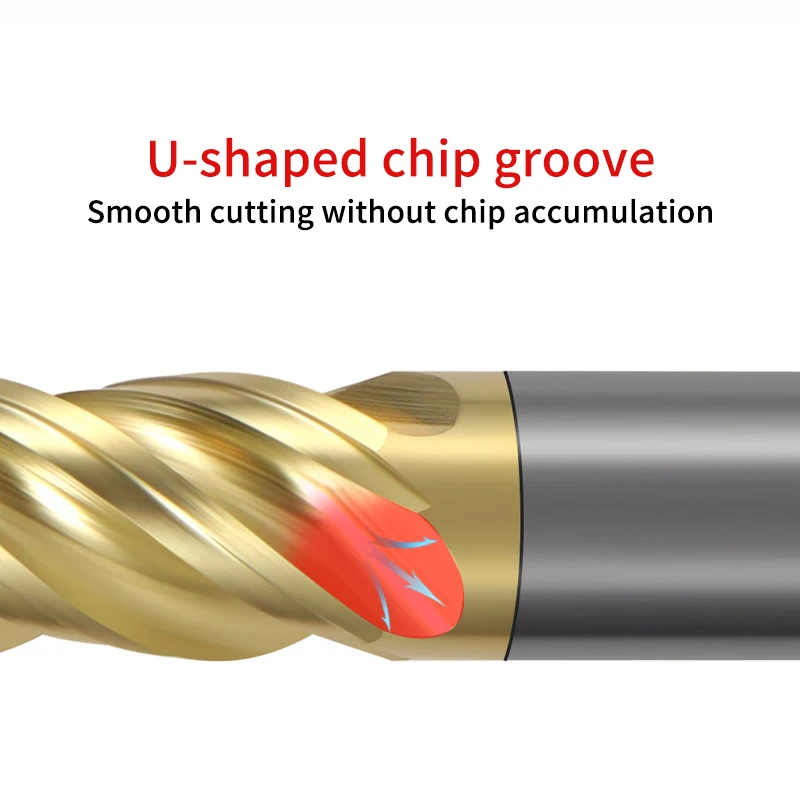 ChowMaster HRC68 4 Flute Carbide End Mill AlCrN Coated Titanium Alloy Special Tungsten Steel Milling Cutter 1-20mm