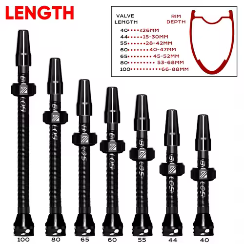 BUCKLOS 40/44/55/60/65/80/100mm Tubeless Valves Bike Aluminum Alloy Presta Nipples Removable Core Air Valve for Road MTB Bicycle - Image 3