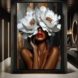 New 2025 Diamond Painting Woman White Flower Rhinestones Embroidery Portrait Round Square Drill Mosaic Gift Cross Stitch Kits
