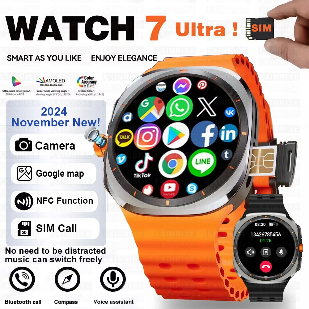 For Samsun Korean Galaxy 7 AMOLED Smart Watch Men Women 1400 Battery Clock BT Talk NFC GPS Tracker Men Smart Watch 2025 New