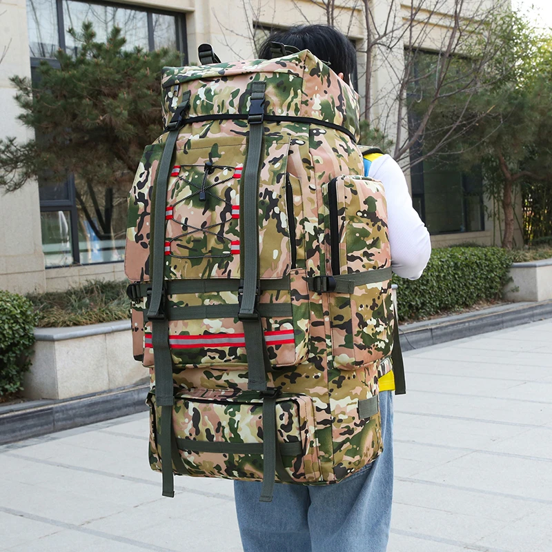 130L Hiking Camping Backpack Travel Large Luggage Bag Men Trekking Outdoor Sports Pack Trekking Rucksack for Men Big Bag