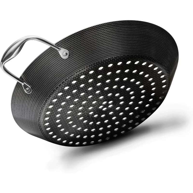 Hybrid Nonstick BBQ Grill Pan, Heat-Safe to 900 F, Dishwasher Safe