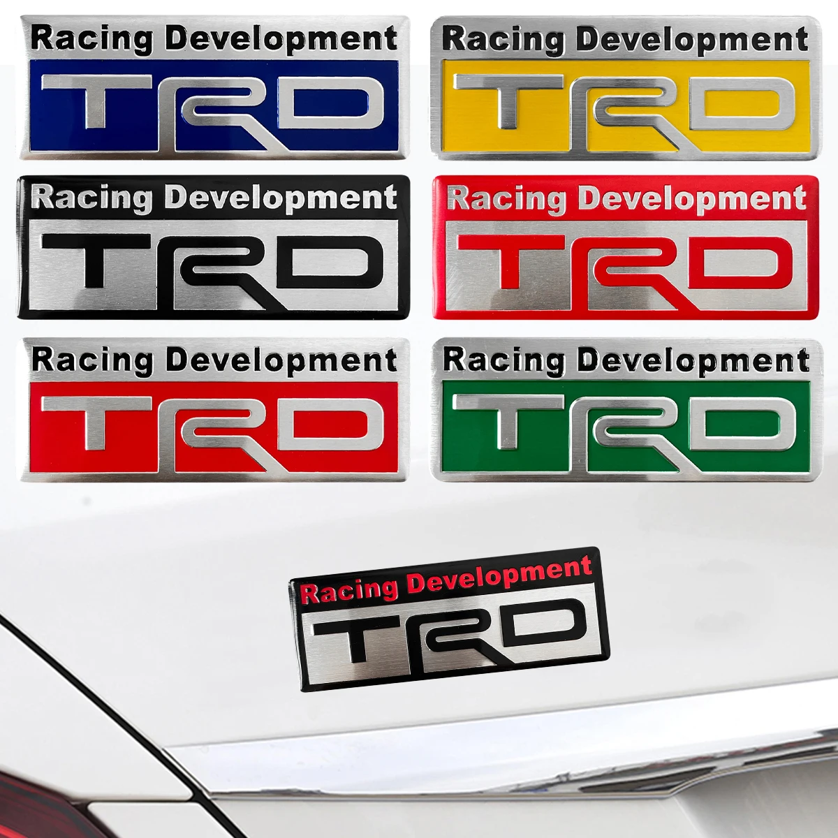 

Metal Aluminium Car Emblem Stickers Decor Auto Body Badge Decals Accessories For Toyota TRD RAV4 Camry Tacoma Yaris Corolla C-HR