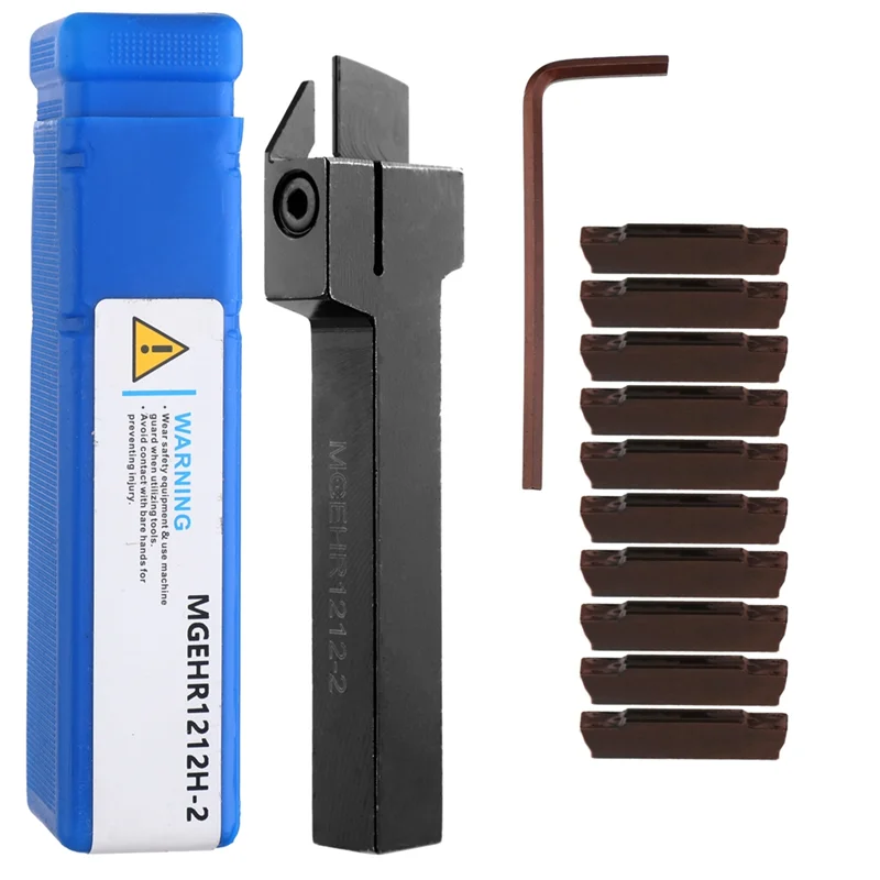 

A76K MGEHR1212-2 12X100mm External Grooving Tool Holder Carbide Inserts Lathe Turning Parting Tool With 10PCS MGMN200 Blade