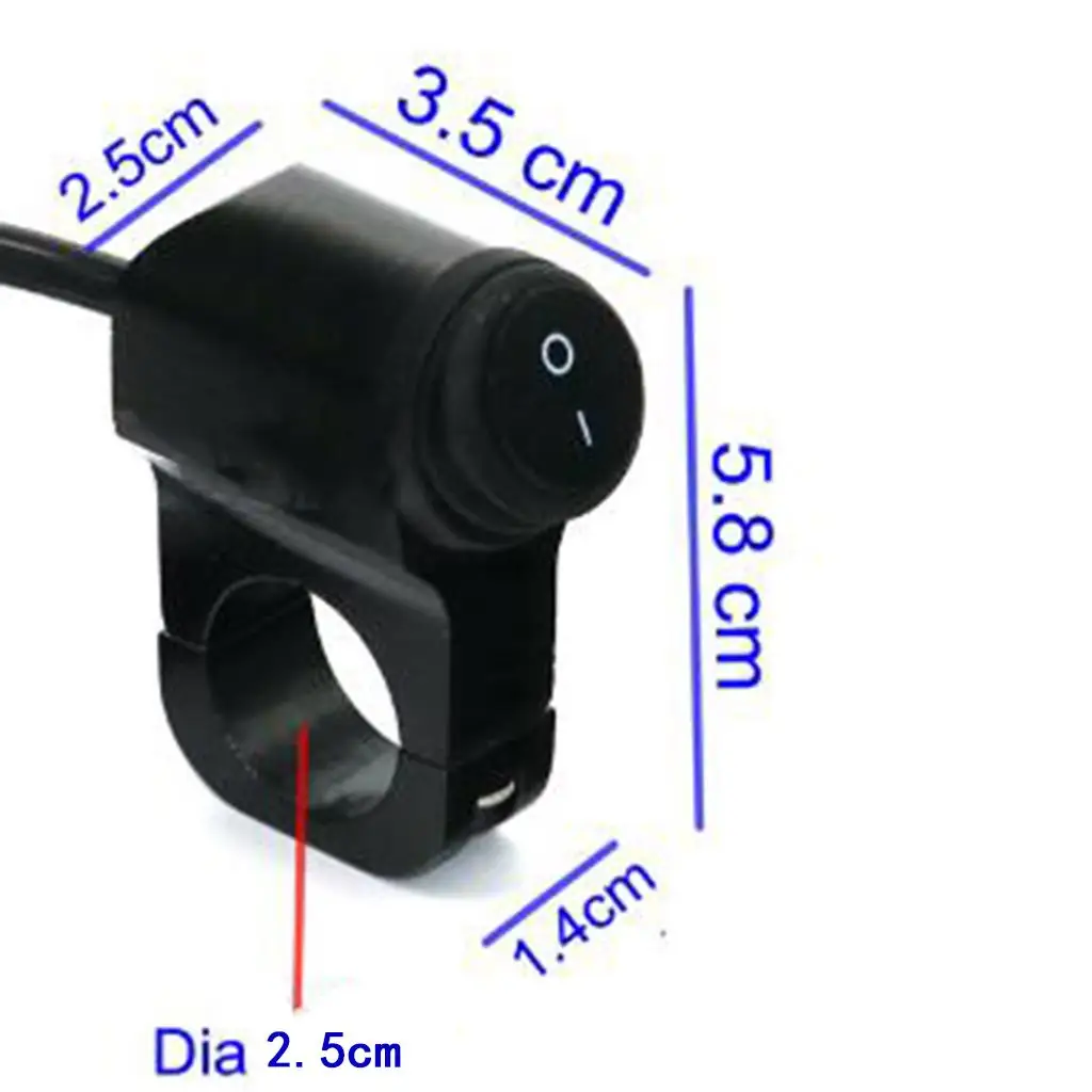 Handlebar Headlight on Off on Switch Aluminum Alloy Waterproof for 25mm 