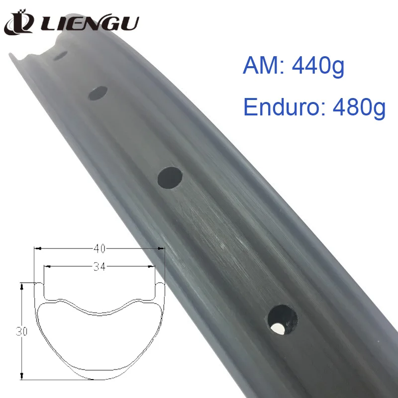 

AM 440g Enduro 480g Carbon Rim MTB 29 Tubeless Clincher 40mm Width Bike 29er 30mm Profile UD 3K 12K