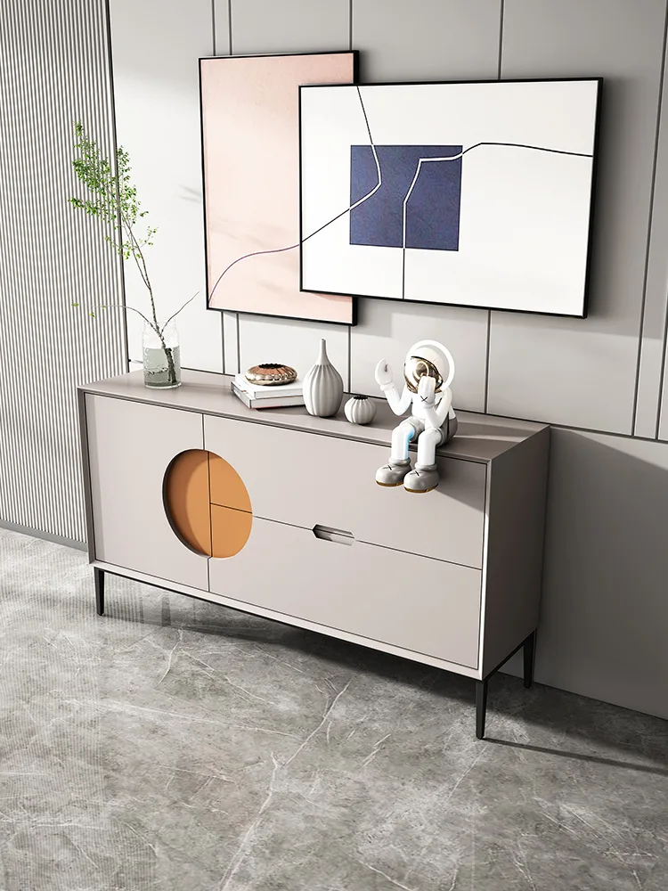 خزانة تزيين دخول بهو إيطالية بسيطة، وتخزين غرفة المعيشة الفاخرة الخفيفة وتخصيص خزانة جانبية لتناول الطعام #4