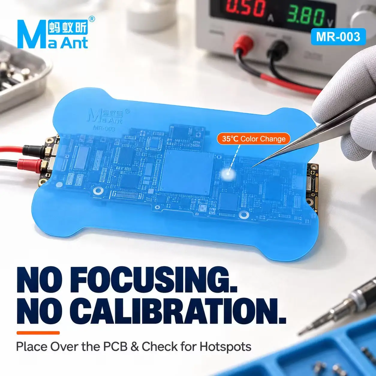 MaAnt MR-003 35°C Thermal Sensitive Sheet Color Change Hotspot Finder For Phone Motherboard Circuit Repair